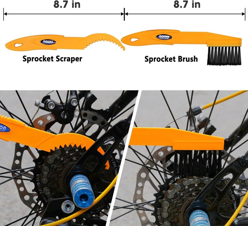SINGARE 7pcs Bicycle Bike Cleaning Tools Set, Bike Clean Brush Kit Suitable for Mountain, Road, City, Hybrid, BMX and Folding Bike - Image 5